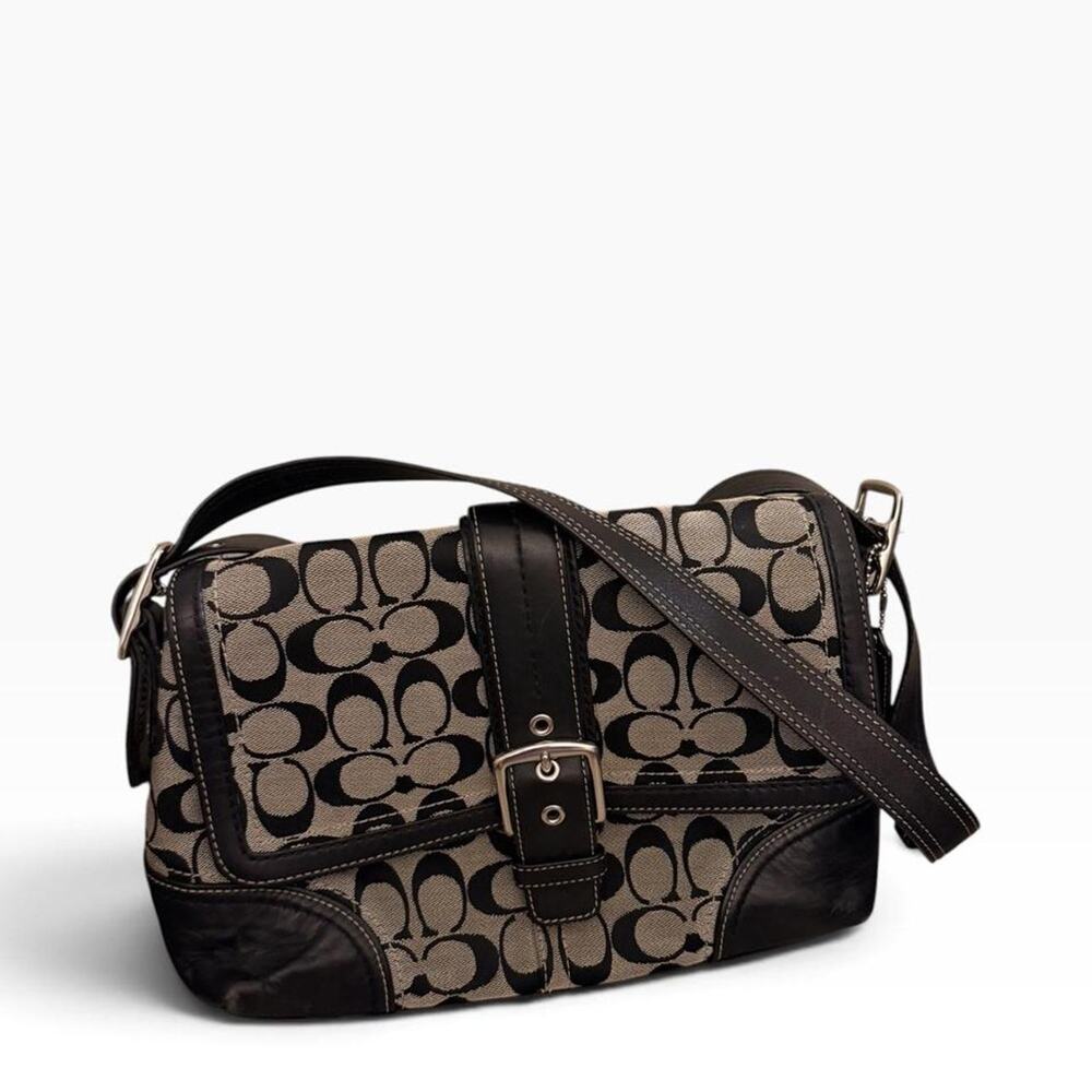 Vintage coach Hampton Signature Buckle Flap Shoulder Bag Y2k